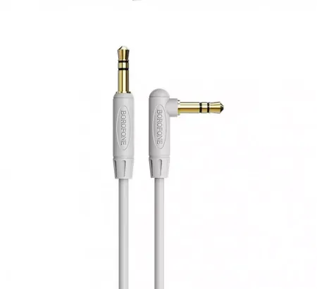 Кабель Borofone BL4 AUX audio (3.5mm) на (3.5mm) 200см силиконовый (серый)