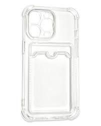 Чехол-накладка Card Case для iPhone 13 Pro силикон c держателем для карт (прозрачный)