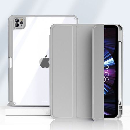Чехол-книжка Mosbros для Apple iPad Air 13 (2024)/Air 13 (2025) (полиуретан с подставкой/отсек для стилуса) (серый)