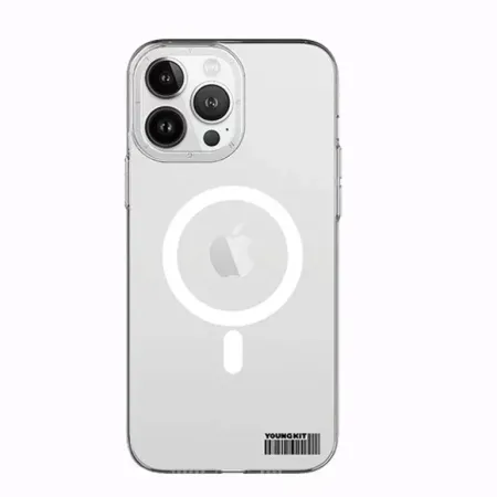 Чехол-накладка Youngkit Just Fun Magsafe для iPhone 14 Pro Max пластик/матовый (прозрачно-белый)