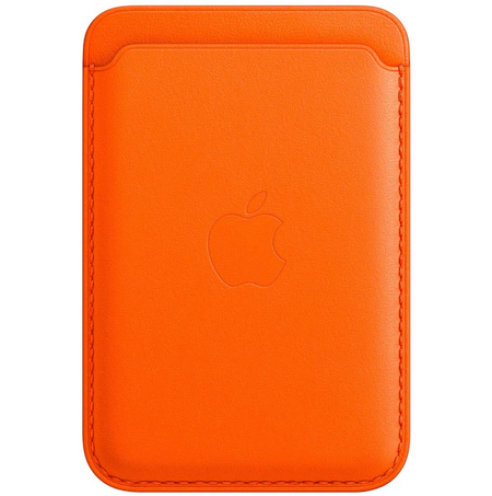 Чехол iPhone Leather Wallet MagSafe (Orange)