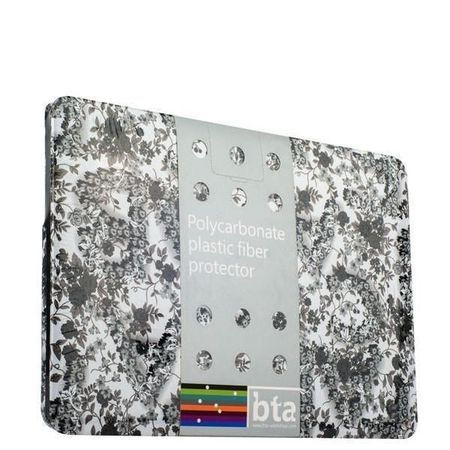 Чехол BTA-Workshop для Apple MacBook 12 пластик soft touch вид 3 цветы (черно-белый)