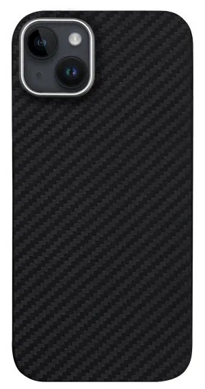 Чехол-накладка Kzdoo Kevlar Case для iPhone 14 Plus карбоновый (черно-серый в полоску)