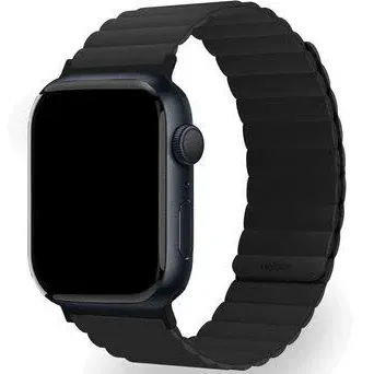 Ремешок uBear Mode для Apple Watch 42/44/45/49mm магнитная застежка/силикон M/L (черный)