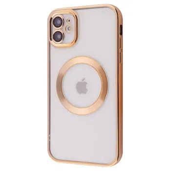 Чехол-накладка Fashion Case Magsafe для Apple iPhone 11 пластиковый (золотая рамка)