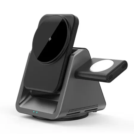 Беспроводное зарядное устройство WIWU Coolpad Wireless Charger 15W 3 в 1 для iPhone/Apple Watch/AirPods (Wi-W018) (черный)