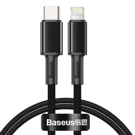 Кабель Baseus High Density Braided (Type-C) на (Lightning) 20W 100см нейлоновая оплётка (CATLGD-01) (черный)