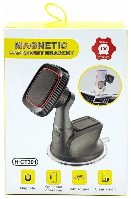 Автомобильный держатель Magnetic H-CT301 для смартфона магнитный на приборную панель/лобовое стекло на присоске (черный)