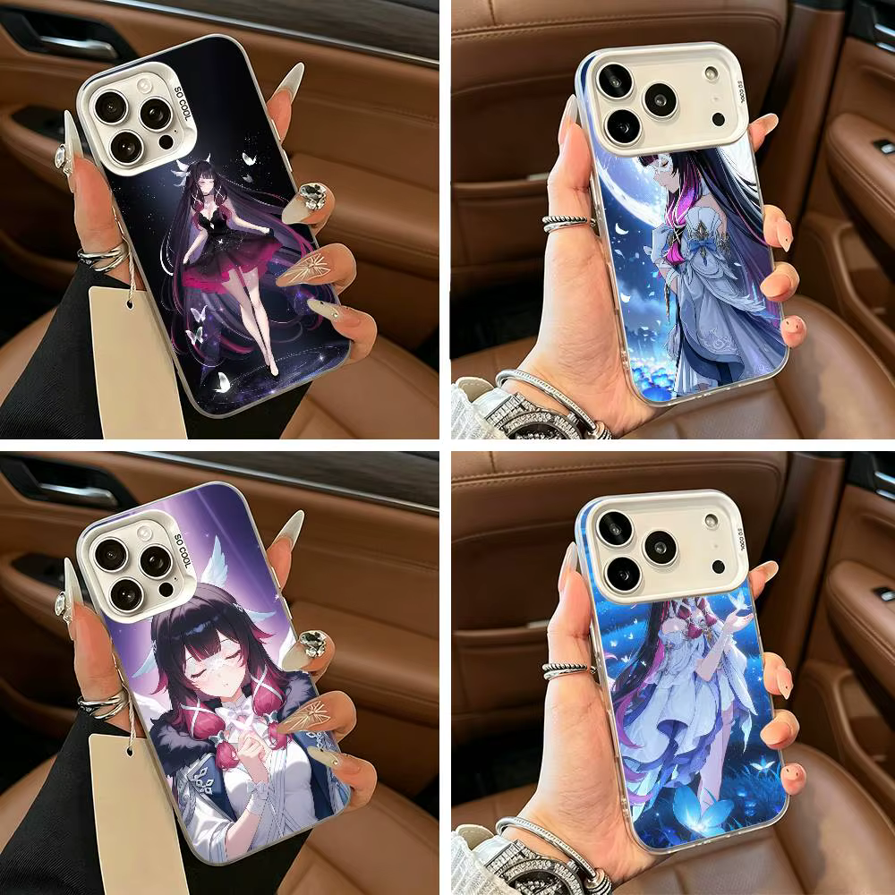 G-Genshin l-Impact Girl C-columbina-gic Phone Case For IPhone 17 Air 16 15 14 13 12 11 Pro Max White silver Hard Cover