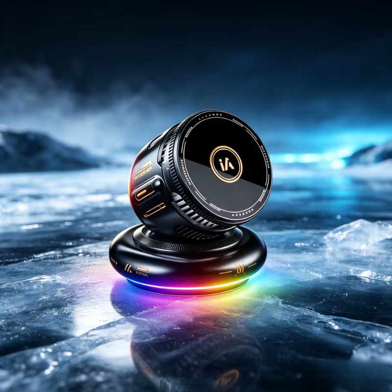 Universal Magnetic Car Wireless Charger Mount Ice Cooling RGB Light 360 Rotate for MagSafe iPhone Dashboard Navigation Accessory